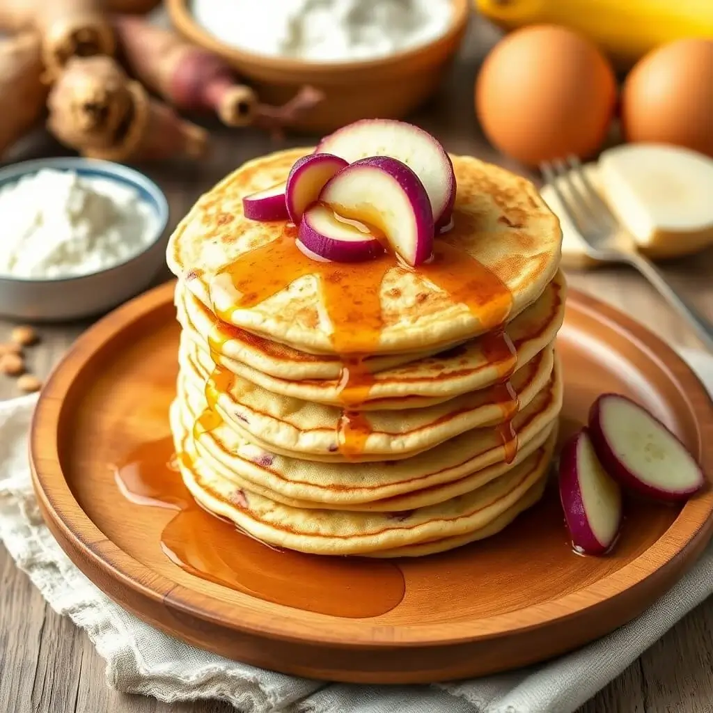 An irresistible tower of classic pancakes, lightly dusted with powdered sugar and topped with slices of ripe bananas. This step-by-step guide shows you how to make perfect pancakes with the ideal texture, ready to be customized with your favorite toppings.