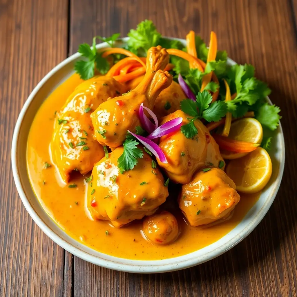 Delicious Churu Chicken Amarillo, a Peruvian classic with tender chicken in a flavorful, creamy yellow chili sauce.