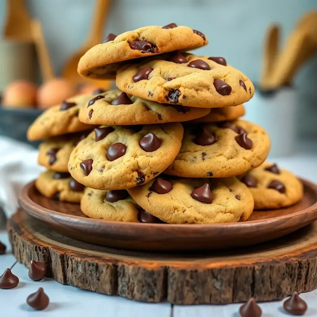 A close-up of freshly baked Disney-style chocolate chip cookies, golden brown with melty chocolate chunks, perfect for any occasion.