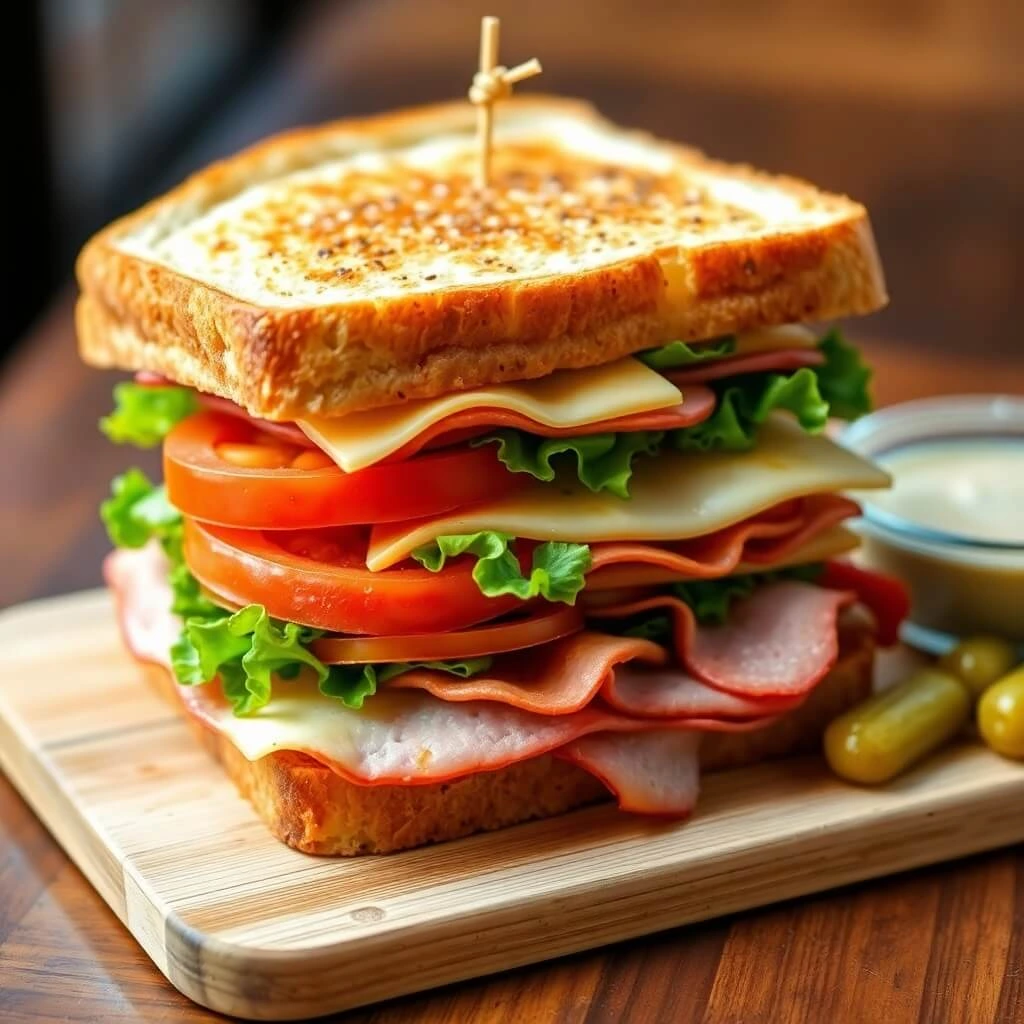 This vibrant knob sandwich combines crispy bread, fresh ingredients, and flavorful fillings for a mouthwatering experience.