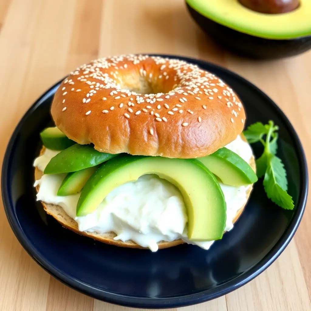 Golden brown homemade Bagel ready for breakfast